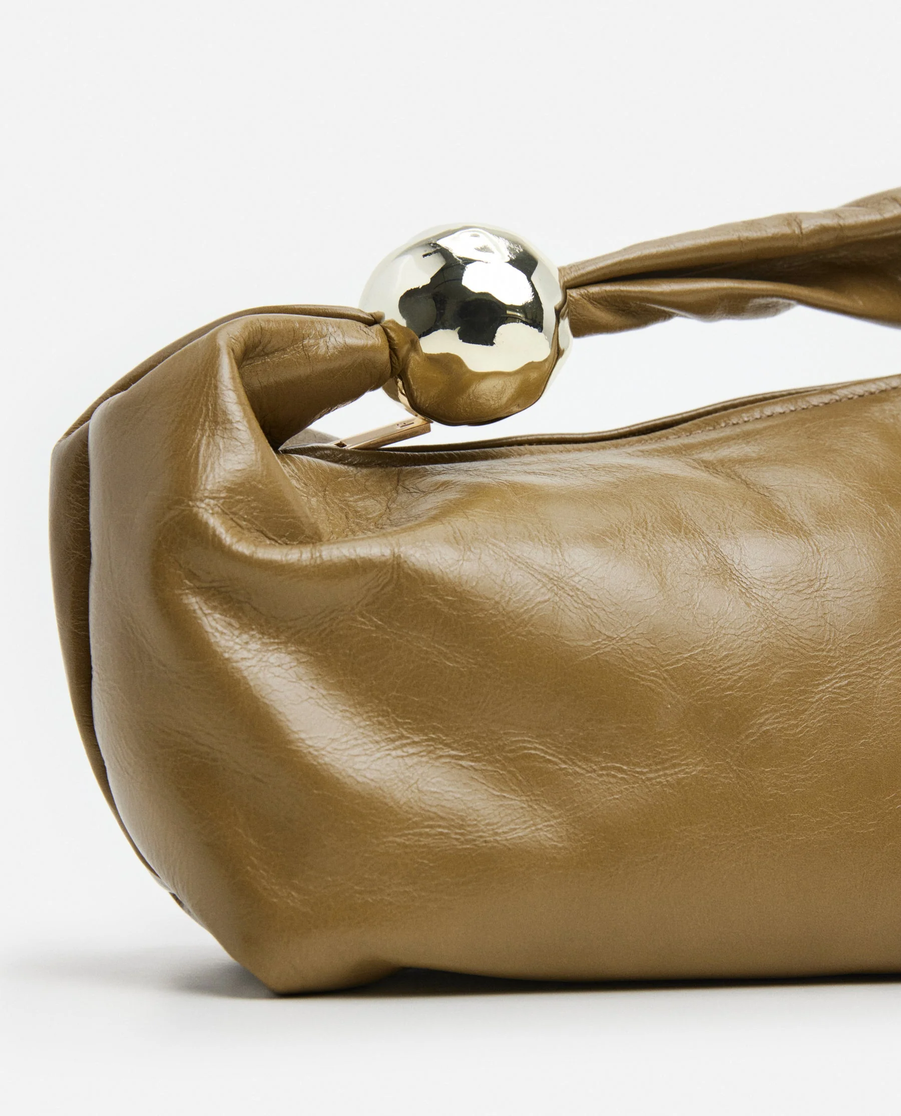 Astrid Handbag Leather Patent Olive - Image 2