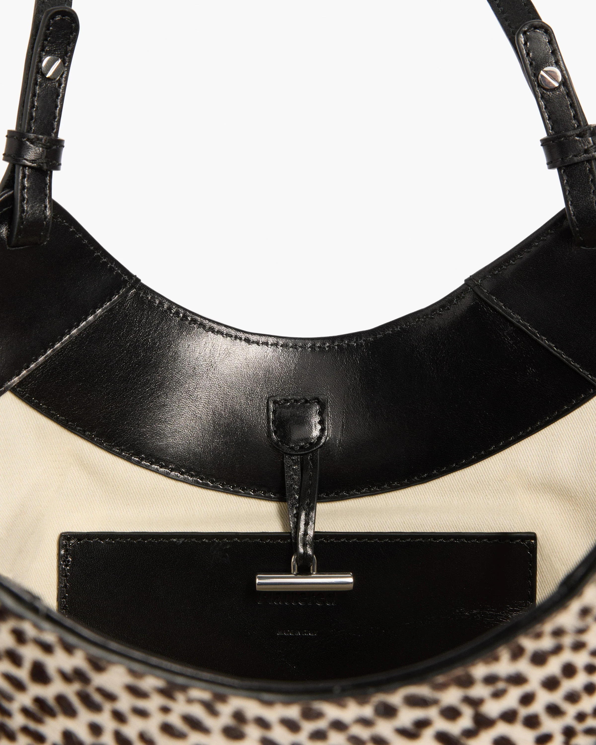 Dilba Mini Tote Bag Leather Hair Chocolate Dot - Image 4