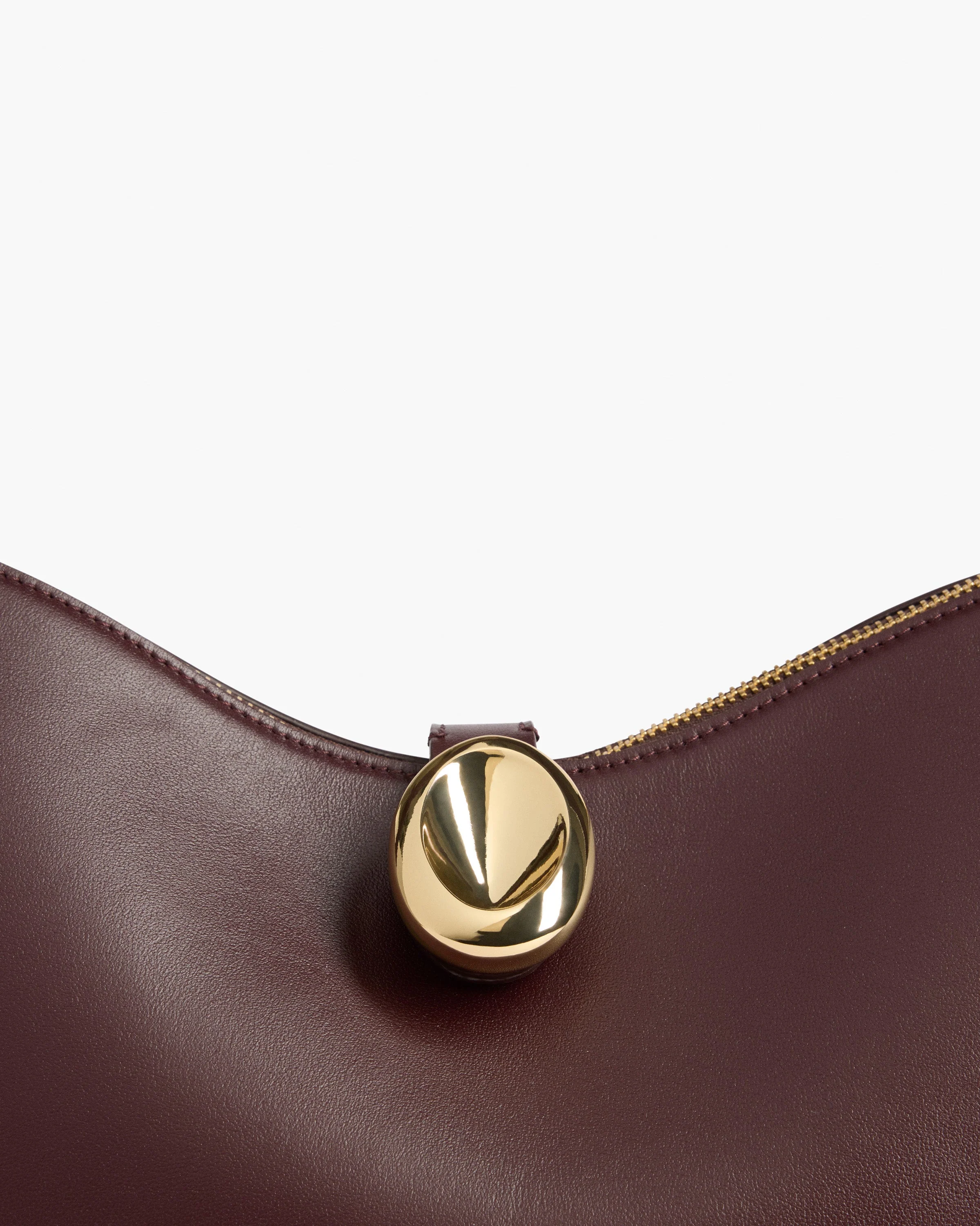 Gaia Ornament Handbag Leather Burgundy - Image 4