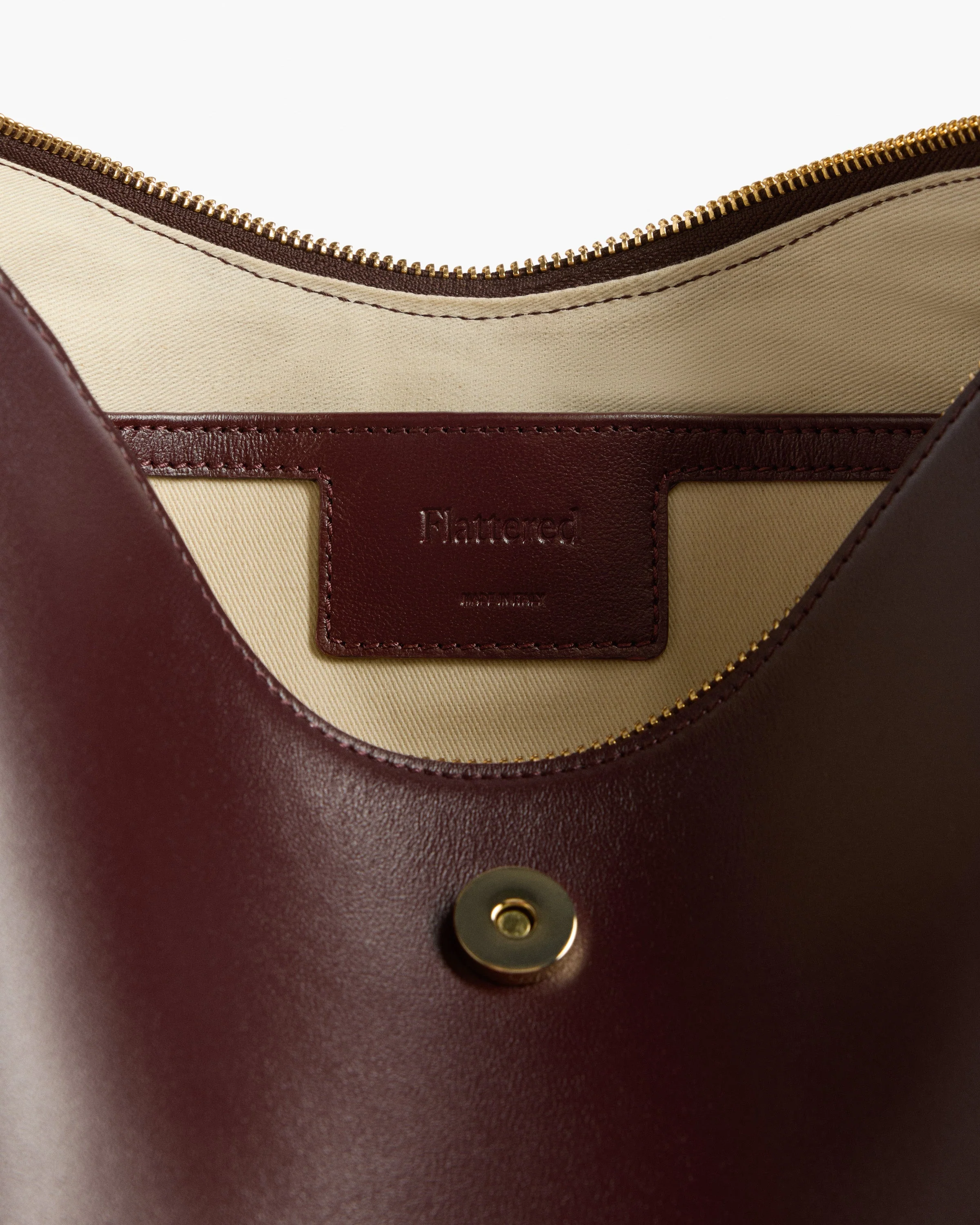 Gaia Ornament Handbag Leather Burgundy - Image 5