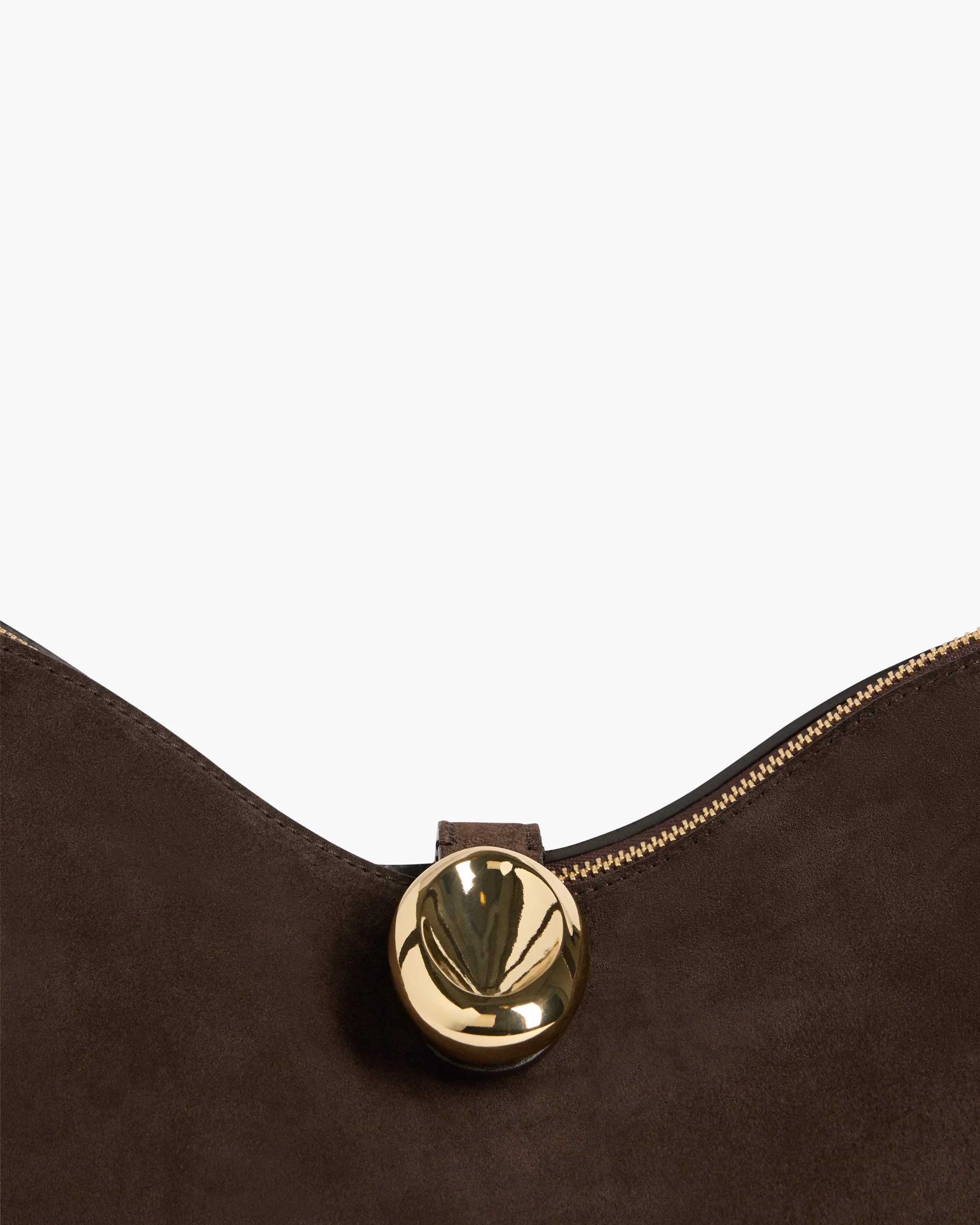 Gaia Ornament Handbag Suede Chocolate - Image 4