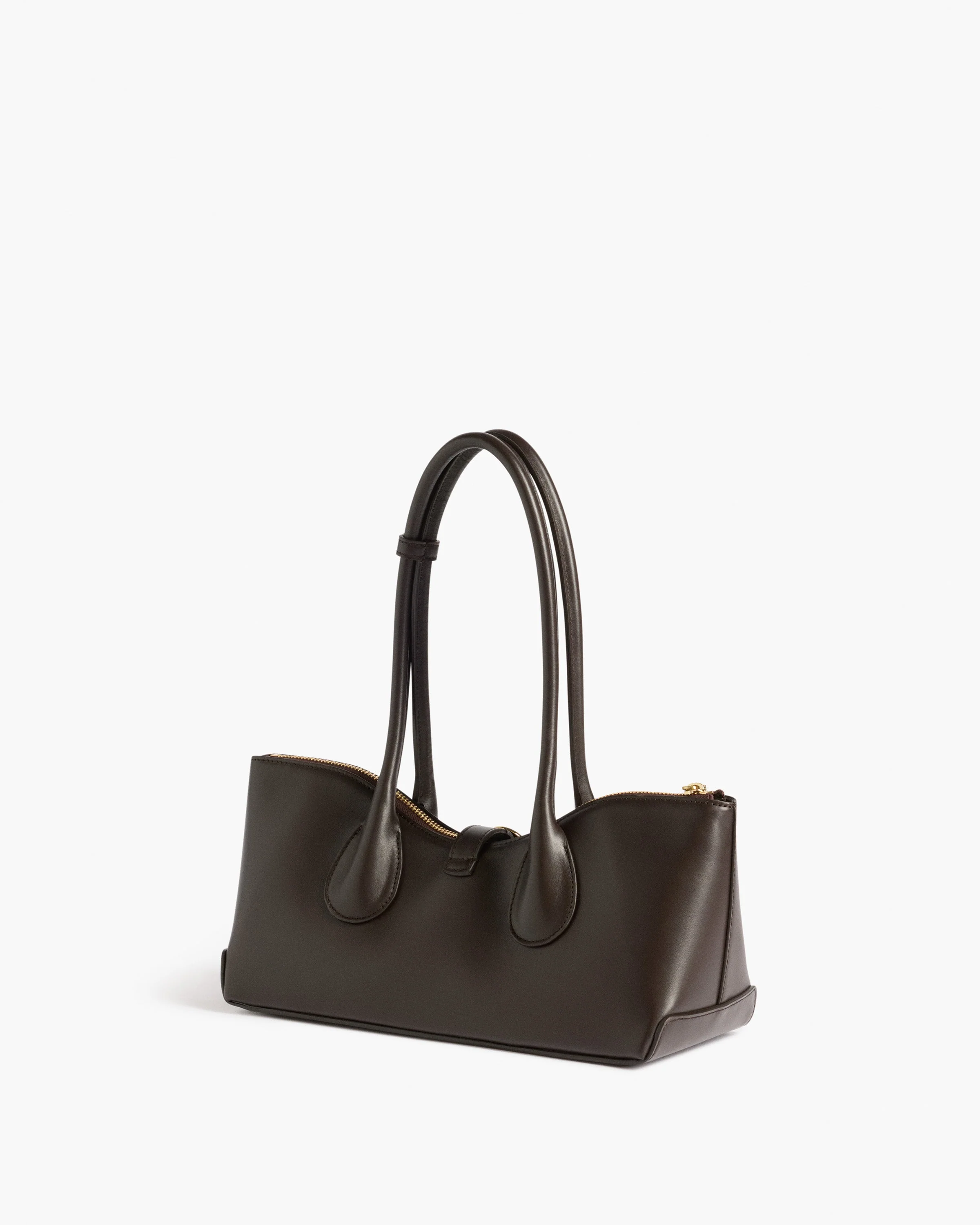 Gaia Ornament Shoulder Bag Leather Chocolate - Image 3
